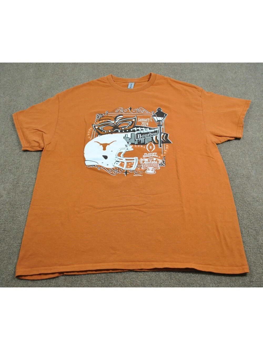 Texas Longhorns NCAA Football Playoff Sugar Bowl New Orleans Shirt Size X-Large